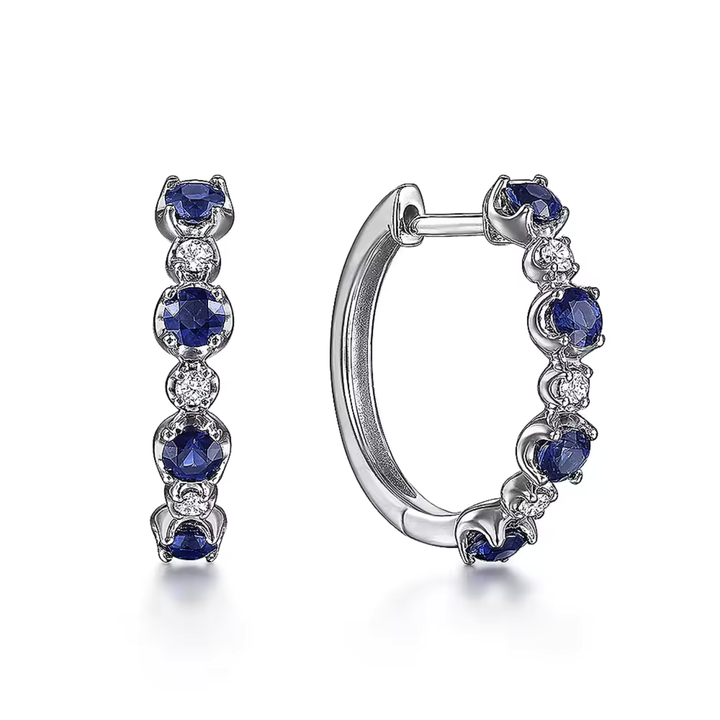 Blue Crystal Cubic Zirconia Circle Earrings