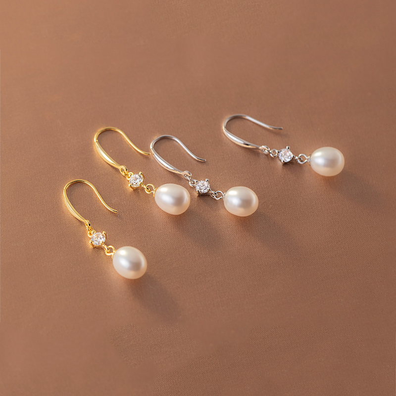Baroque Pearl Zircon Stud Earrings