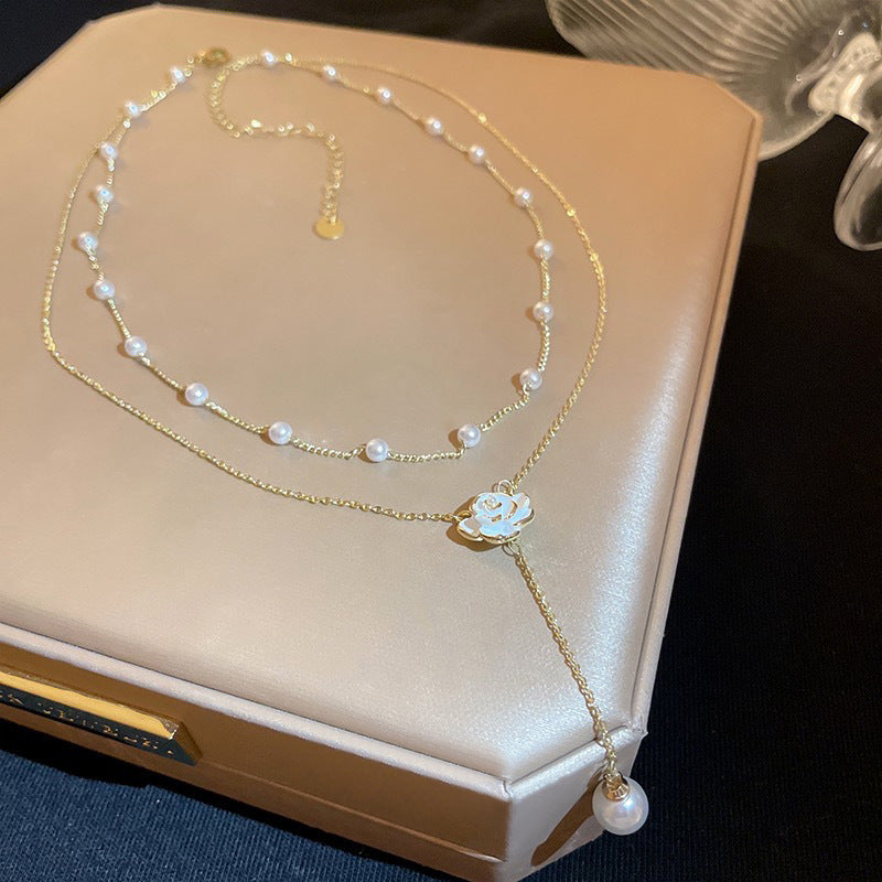 Double Layer Pearl Flower Necklace