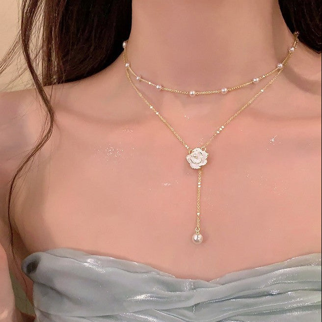 Double Layer Pearl Flower Necklace